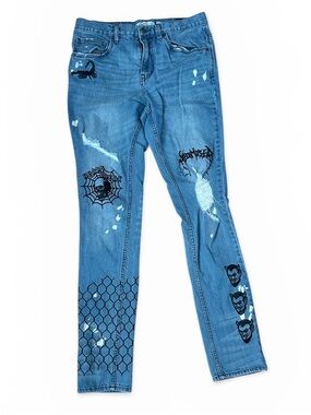 Broken Promises Bad Habits Splatter Sprint Jeans Sz 32